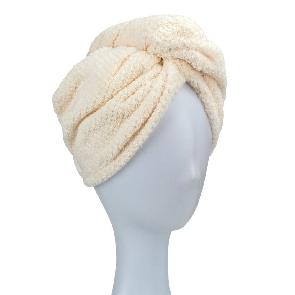 HARPER BELLE BEAUTY Microfiber Hair Drying Turban | Ivory